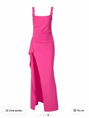 Pink formal high slit maxi dress